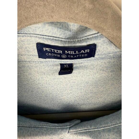 Peter Millar Crown Crafted Golf Polo Shirt XL Blue Performance Stretch - Picture 2 of 5